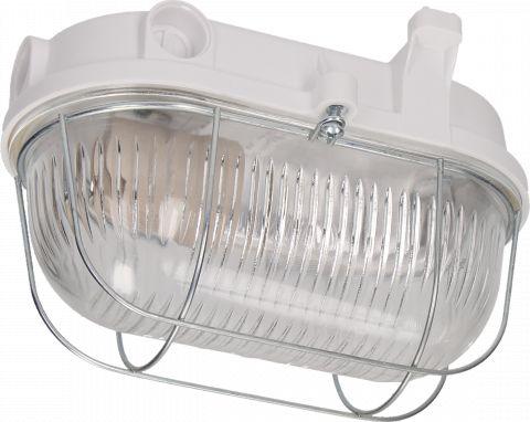 Actual product image Orno OVAL 100 7063NB lamps, 100 W, E27, IP54, glass diffuser, steel cover, bakelite base
