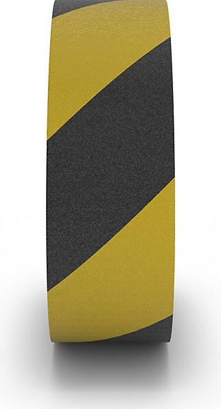 Actual product image Ampere Floor marking tape, anti-slip, width 50 mm, yellow/black. (50 mm)