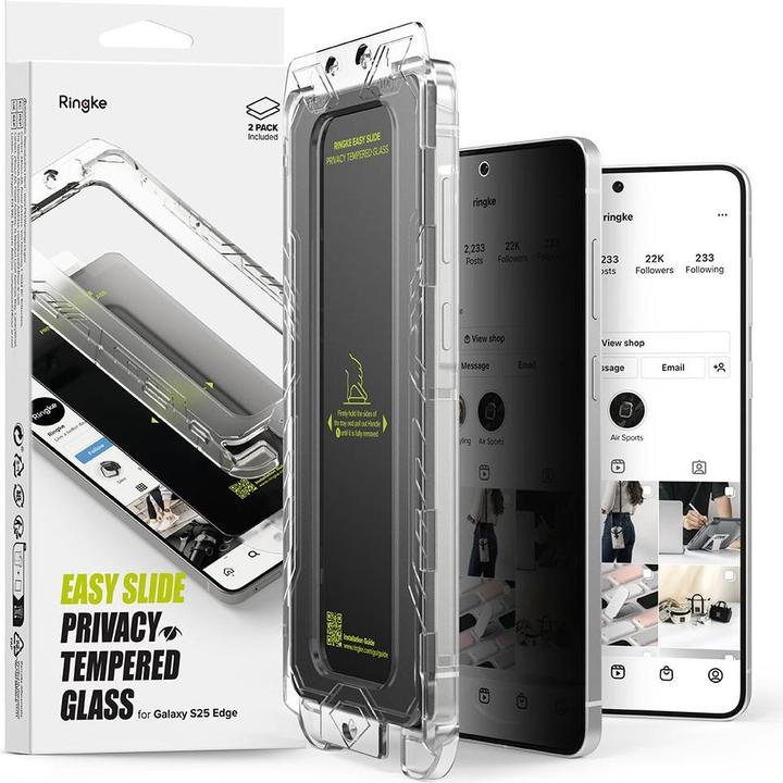 Image du produit Ringke Easy Slide 2er-Pack Sichtschutzglas für Samsung Galaxy S25 Edge (2 pièce(s), Samsung Galaxy S25 Edge)