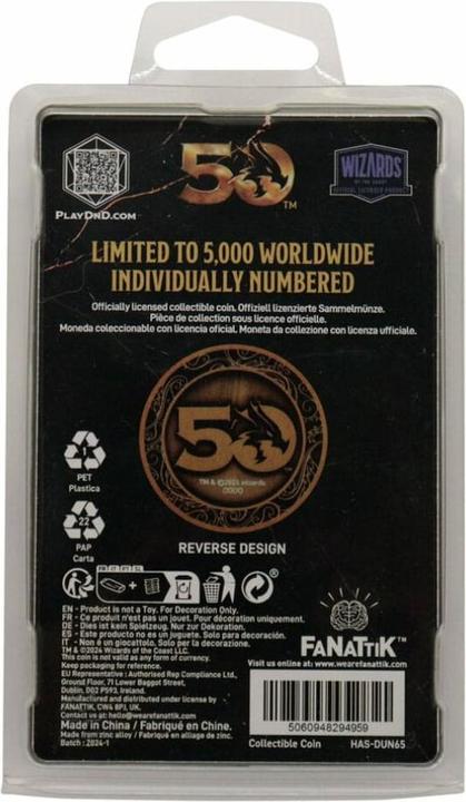 Actual product image Fanattik Dungeons & Dragons collector coin 50th Anniversary Antique Gold Edition 4 cm (2023)