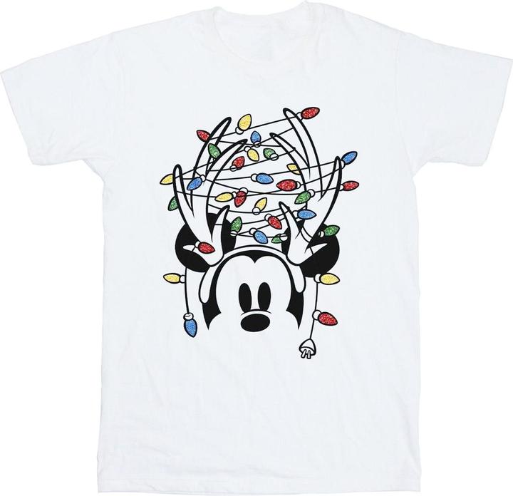 Disney Mickey Mouse Christmas Head Lights TShirt