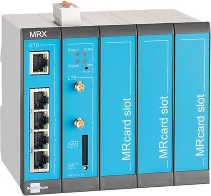 Insys icom MRX5 LTE modularer LTE-Router VPN LTE/HSPA/UMTS/EDGE/GPRS 5xEthernet 10/100BT 2xdig.Ein MRca...