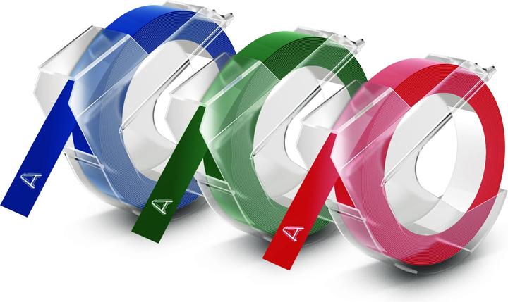 Actual product image Dymo Embossing tape 3D (0.90 cm, Red, Blue, Black)