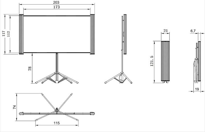 Produktbild Celexon Dual-Format Stativleinwand Mobil Expert 4:3/16:10 - 172 x 108cm 80 (80", 4:3)