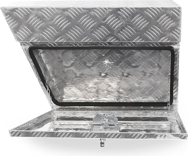 Actual product image XPOtool Aluminium Drawbar Box Left 60x25x40cm Trailer Box Truck Storage Box up to 50L with 2 Keys