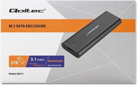 Productafbeelding Qoltec Obudowa | kieszeń do dyskówM.2 SATA SSD | NVME | USB type C (M.2 2230)
