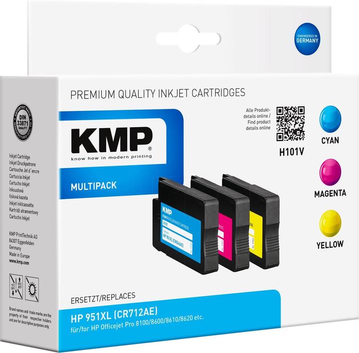 Produktbild KMP Tinte ersetzt HP951XL (CR712AE) (M, C, Y)