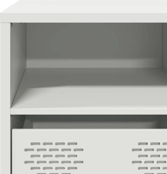 Produktbild VidaXL TV Schrank Lowboard Fernsehschrank Fernsehtisch Weiss Kaltgewalzter Stahl (135 x 39 x 43.5 cm)