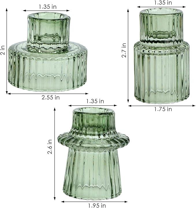 Image du produit Alopini 3pcs, chandeliers, chandeliers en verre, chandeliers pour centres de table, décoration de mariage et