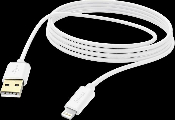 Produktbild Hama KABELIS USB-Lightning MFI 3m balta (3 m, USB 2.0)
