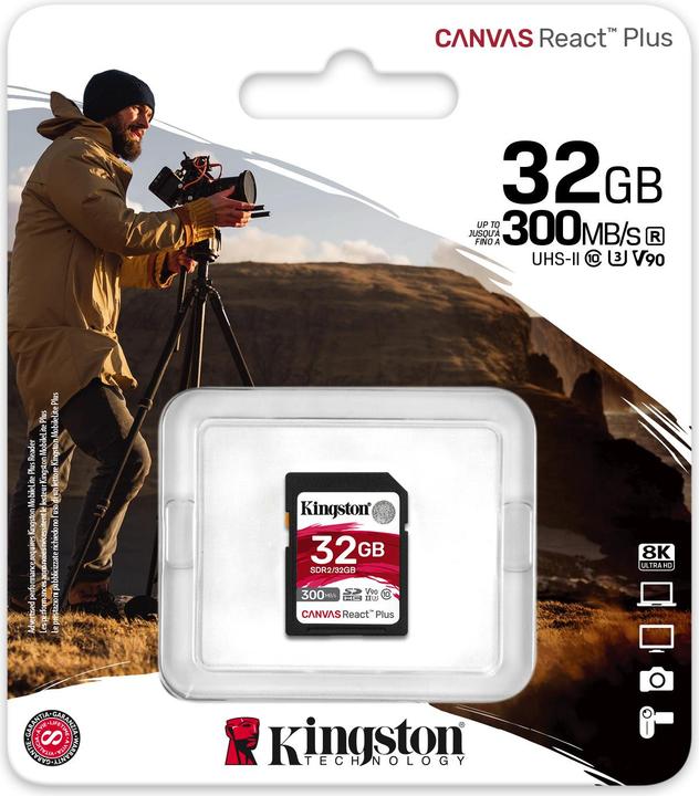 Produktbild Kingston Canvas React Plus (32 GB, SDHC, U3, UHS-II)