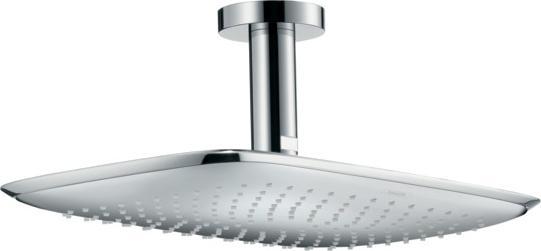 Produktbild hansgrohe HG Kopfbrause PURA VIDA 400 AIR 1jet 400mm DN 15 Deckenanschluss 100mm chrom (1 Strahlarten, 21 l/min)