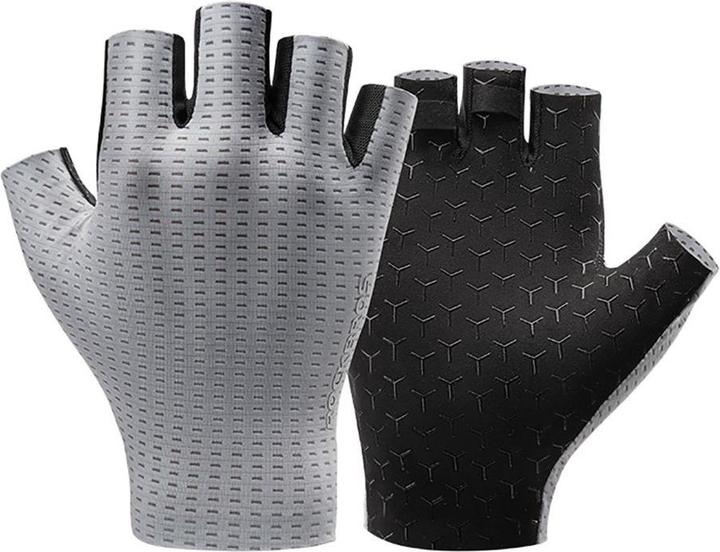 Rockbros Breathable Short Finger Cycling Gloves, Size: S - Gray (S)