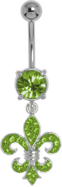 Produktbild Bijouteria Bauchpiercing (Messing rhodiniert, Chirurgenstahl 316L, Kristall)