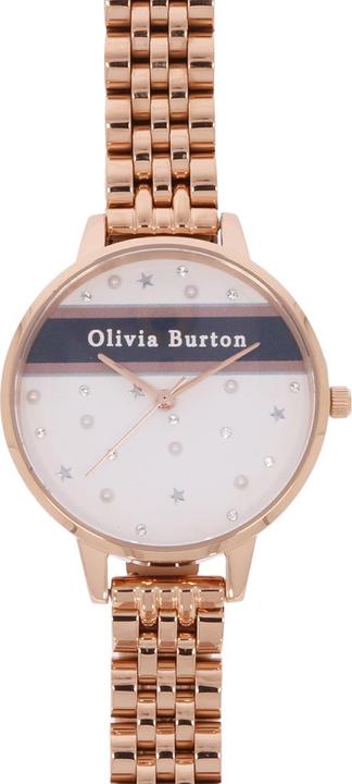 Olivia Burton Damenuhr Pink & Navy Stripe OB16VS06 (Analoguhr, 34 mm)