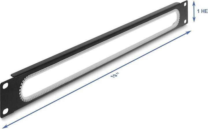 Produktbild Delock 19 1 HE Kabeldurchführung mit Kantenschutz schwarz