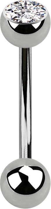 Immagine prodotto Star Piercing Micro banana argento filo interno con sfera e cristallo argento (Titanio G23)