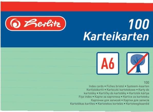 Produktbild Herlitz Karteikarten (A6, 170 g/m², 100 x)
