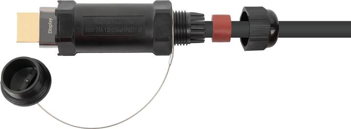 Actual product image Python AOC Hybrid High-Speed HDMI 2.0b, steel armoured, 4K @60Hz, 18 GBit/s, black, 20m, Series (20 m, HDMI)