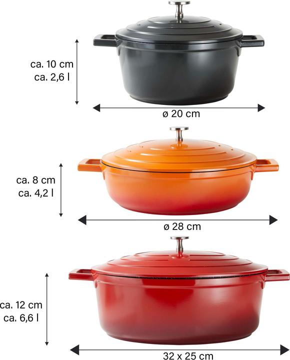 Produktbild Stoneline 20094 Roasting Pot, ø 20cm, with cast aluminum lid, capacity 2,6L, black (20 cm, Bräter + Schmortopf, Aluminium)