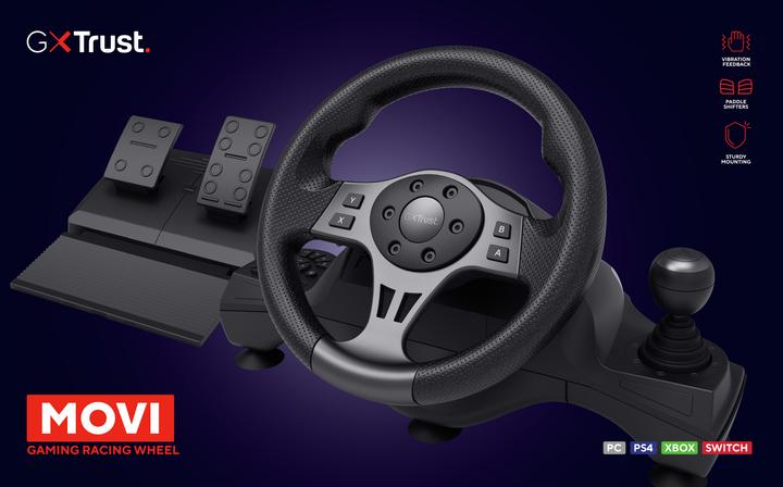 Produktbild Trust Gxt289 Movi Racing Wheel (Xbox One X, Xbox Series S, Xbox One S, Switch, PS4, Xbox Series X)