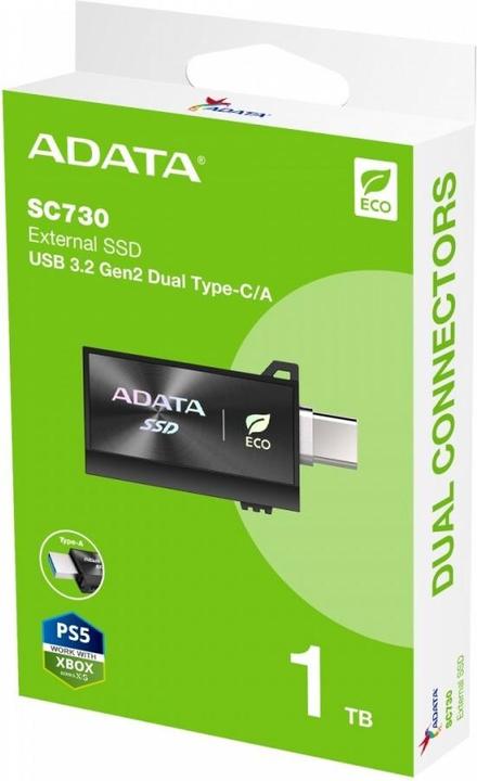 Image du produit Adata SSD 1.0TB External SC730 U3.2 Gen2 Black (1 To)