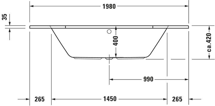 Produktbild Duravit Eck-Whirlwanne D-CODE 140 l 140x140 we 2 RS Jet Project (140 l, 140 cm, 140 cm)