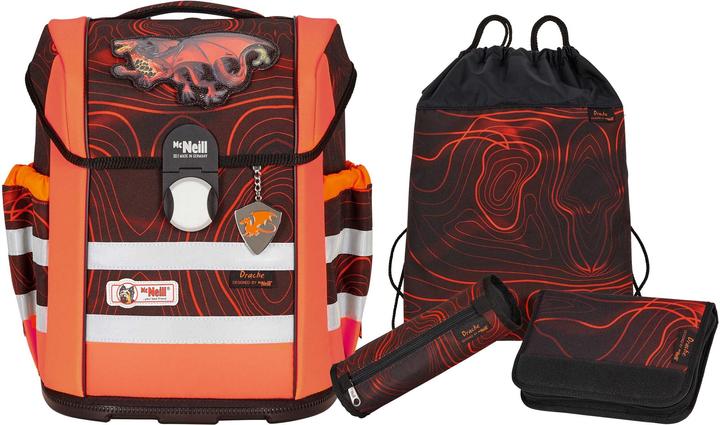 Mc Neill Schulranzen-Set ERGO MAC 964622300 DRACHE DIN 4-teilig (18 l)