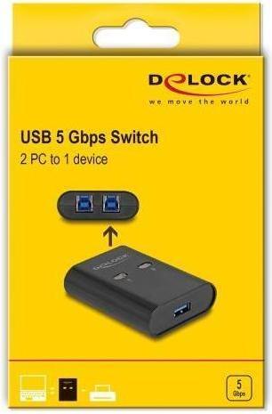 Actual product image Delock USB 5 Gbps switch for 2 PCs on 1 device
