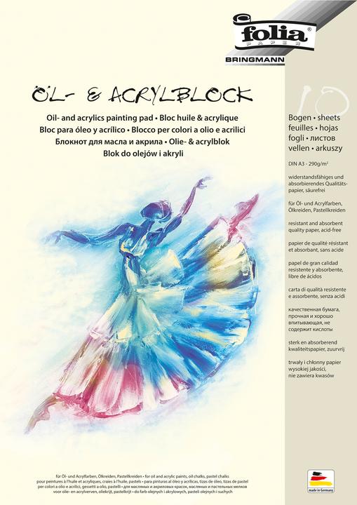 Folia 10 Zeichenblock für Öl- und Acrylfarben DIN A3 (A3)