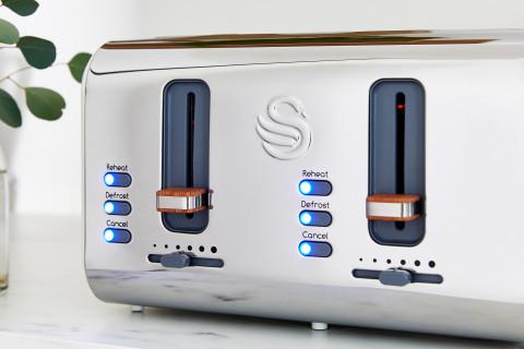 Produktbild Swan ST14620WHTN Toaster 4 Scheibe(n) Edelstahl