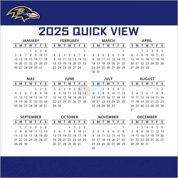 Nutritional values and ingredients NFL - Baltimore Ravens - Desk Calendar 2025 (German, French, Italian, Spanish, English)