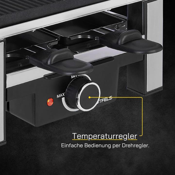 Actual product image Gutfels 4-pan RACLETTE 4010 For up to 4 people Non-stick coating Turnover plate S