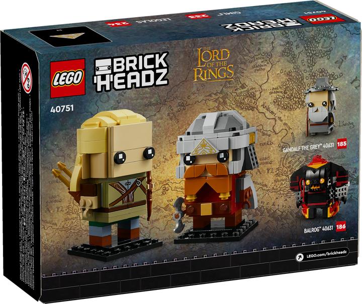 Produktbild LEGO Herr der Ringe Legolas und Gimli (40751, LEGO Brickheadz)