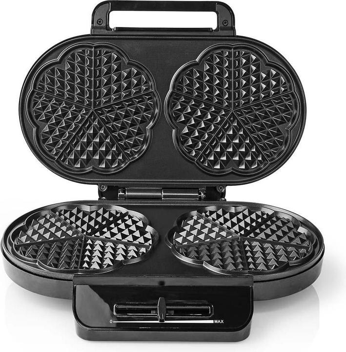 Actual product image Nedis Waffle iron 2 x 5 Heart shaped waffles 12 cm 1200 W plastic/metal (EU plug)