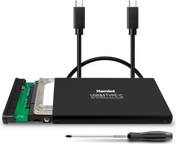 Produktbild Hamlet USB 3.1 Tyce-C externes Aluminium-Gehäuse für SATA 2.5 Festplattenlaufwerk (2.5")