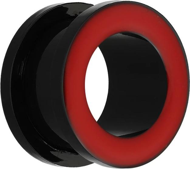 Produktbild Star Piercing Flesh Tunnel mit rotem Rand (ohne Messing, Acryl)