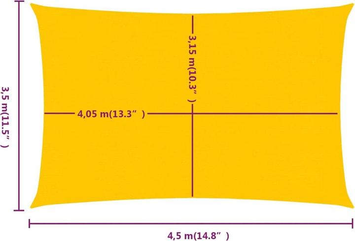 Immagine prodotto VidaXL Sonnensegel 160 g/m² Rechteckig HDPE (3,5 x 4,5 m)