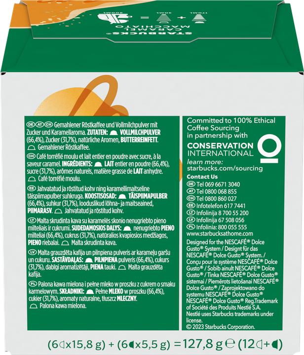 Energie-Label Starbucks Caramel Macchiato by Nescafé Dolce Gusto (6 x Port.)