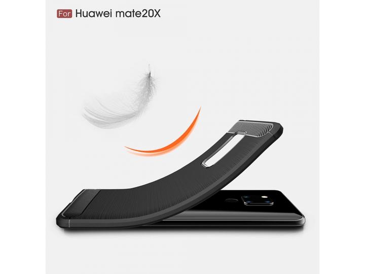Actual product image Screenguard Huawei Mate 20 X Cover Carbon Brushed Soft TPU (Mate 20 X)
