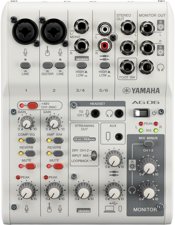Immagine prodotto Yamaha AG06MK2W (Mixer da studio e live)