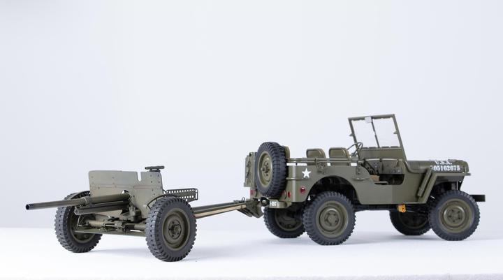 Produktbild RocHobby Anhänger Panzerabwehrgeschütz M3 1:6 (RTR Ready-to-Run)