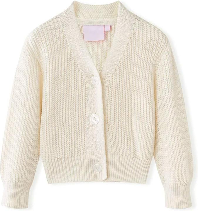 VidaXL Kinder-Strickjacke Schneeweiss 92,Material: 100 (92)