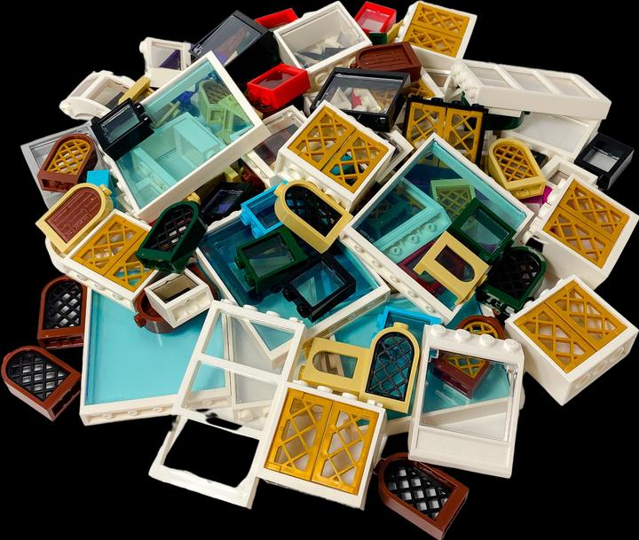 Image du produit LEGO Fenêtres mélangées - 75 pièces - Maison, Bâtiment, Ville, City - NOUVEAU (LEGO Accessoires)