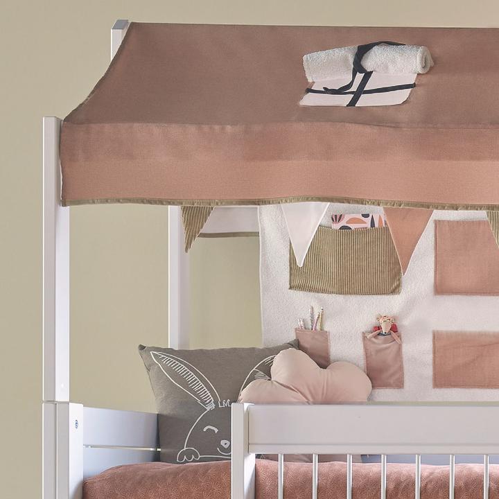 Image du produit Lifetime Kidsrooms 4 en 1 Lit mi-hauteur avec toit en tissu, Happy Rabbit avec sommier à lattes standard