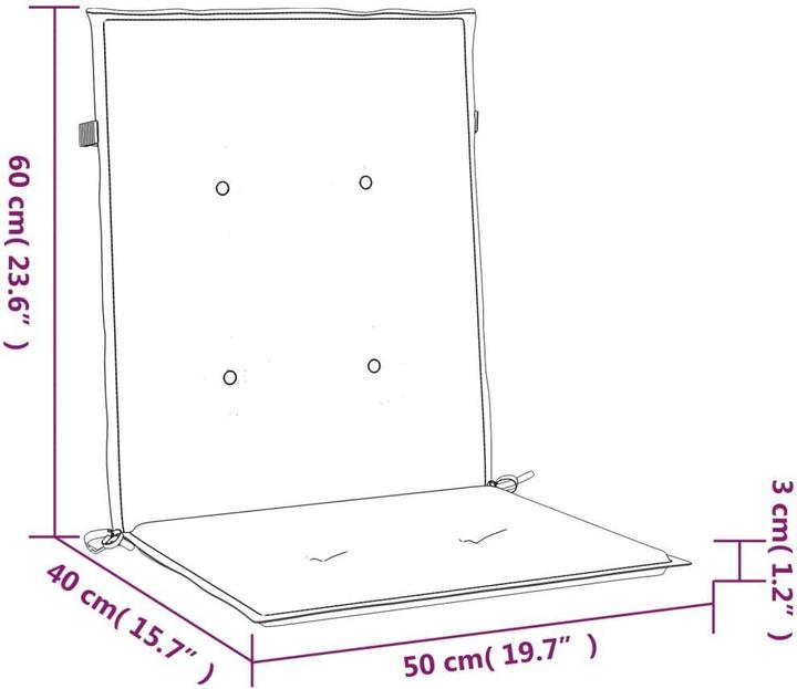 Image du produit VidaXL Gartenstuhl-Kissen (100 x 50 x 3 cm)