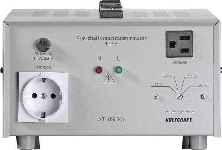 Voltcraft AT-400 NV Vorschalt-Transformator, Spannungswandler, 115/125/230/240 V/AC/230/24
