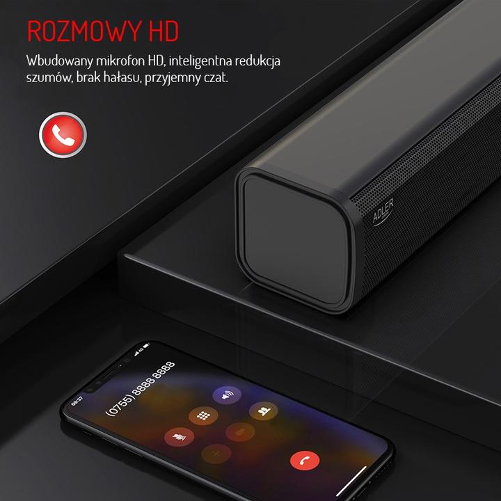 Produktbild Adler AD 1191 Clock Speaker, Black (15 h, Akkubetrieb, Stromversorgung über USB)