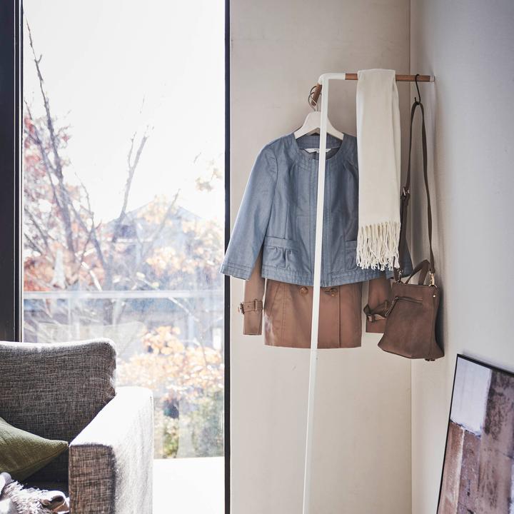 Actual product image Yamazaki Leaning corner coat rack TOWER