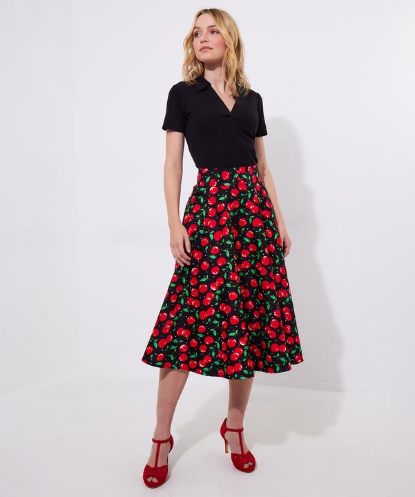 Actual product image Joe Browns Cherry Print Vintage Midi Skirt (46)